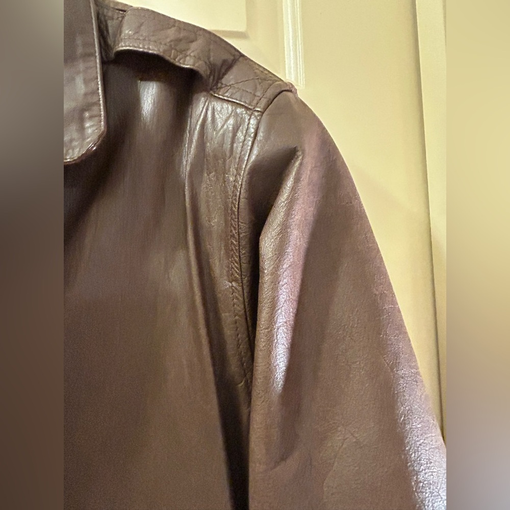 Repertoire Vintage Brown Leather Bomber Jacket - Picture 5 of 16